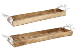 Set de 2 Bandejas Ethel Rectangulares Naturales 2x