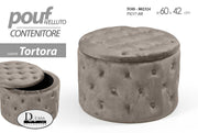 Abertura de contenedor de tortora retro de Pouf de 60 cm CM 42 H