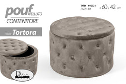 Abertura de contenedor de tortora retro de Pouf de 60 cm CM 42 H