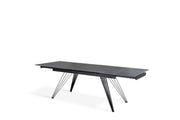 Mesa extensible vintage gris-negro mate 90 cm x 160-240 cm H. 76 cm