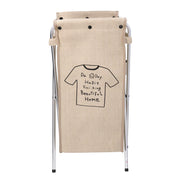 Cesta plegable de tela de saco beige cm 29x33.5h66