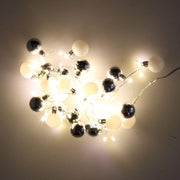 Esfera blanca cable luz 48 led blanco calido alimentacion fija cm ø4x120