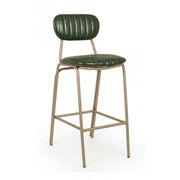 Taburete de bar vintage verde oscuro Addy 41x51x100h cm