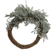 Coronilla nevada con piñas marrones cm51x46h12