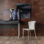 Silla polipiel y asiento blanco 49x56x82h cm