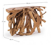 Consola en raíz de teca cm 120 x 40 x 77 h