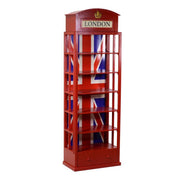 Librería roja 6 baldas 1 cajón cm48x27xh146