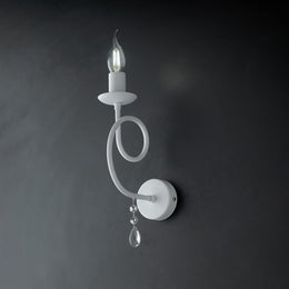 Aplique de hierro blanco una ligera decoración shabby y pedrería 17x h32 cm