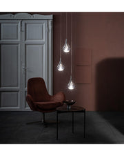 Lámpara de suspensión en cristal y metal rosa Perle STS