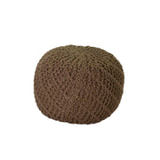 Puf redondo de tela color crema