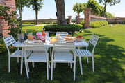 Silla de exterior de aluminio blanco las vegas cm 49x 58 x h45 - 88