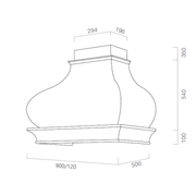 Campana extractora BOMBINA en acero inoxidable y estructura de madera de 90 cm.