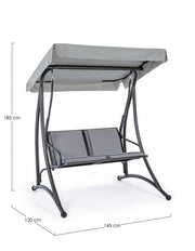 Mecedora biplaza acero Antracita GRELY 145x120x h185 cm