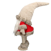 Marioneta de tela gris rojo gnomo cm35x25h90