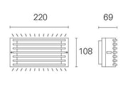 Aplique 10W Led 4000K rejilla linea café