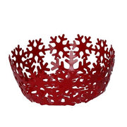 Cesta de metal roja copo de nieve redondacm ø20h7
