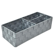Cajón poliéster gris 3 compartimentos cm37x17h10