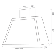 Campana extractora GARAGE LISCIO en acero inoxidable plateado 80 cm