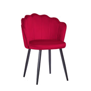 Silla Omni de Terciopelo Rojo con Patas de Metal Negro 64 x 58 x 80 cm