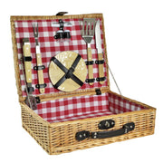 Picnic campestre mimbre con accesorios barbacoa cm50x40h14