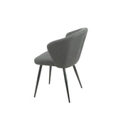 Silla Acolchada Krid Gris Oscuro con Patas de Metal Negro 44x41x82 cm