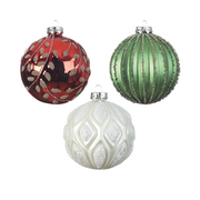 Bolas navideñas surtidas rojo - verde - blanco Ø10 cm