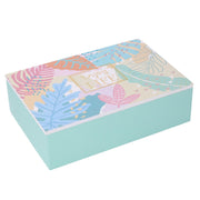 Caja de madera multicolor rectangular 6 compartimentos cm24x16h7