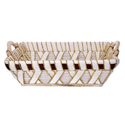 Cesta de mimbre blanca rectangular cm46x36h13