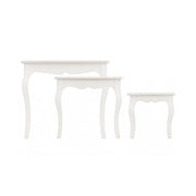 Conjunto clásico de 3 mesas de centro Clorine en madera