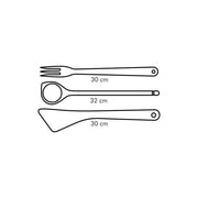 Set 3 uds Cuchara, Pala, Tenedor Woody