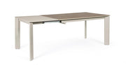 Mesa extensible gris y topo