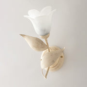 Aplique de hierro Ivory Gold one light Alabastro Vidrio blanco 21x h33 cm