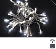 Cadena de luces LED blanco, 6x48, hilo transparente, interior