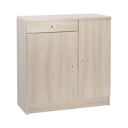 Armario de múltiples puertas bajas Dos puertas Un cajón Olmo ligero 77x34x H80 cm