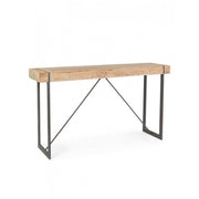 Mesa de bar de acero con tapa de abeto iegno GARRETT 200x50x h110 cm