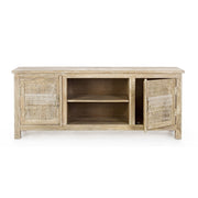 Mueble bajo 2 puertas Mayra de madera natural 150x40x60h cm