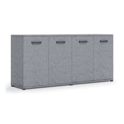 Mueble de salón multiusos gris hormigón en madera de melamina 180x80x45 cm