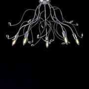 Lámpara de techo en hierro cromado pulido con 5 luces de strass cristal