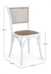 Silla de madera blanca de estilo rústico