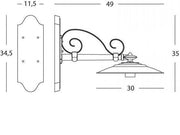 Aplique corto E27 linea grafito antiguo