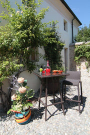 Mesa bar polirratán adila nogal cuadrada 70x70x107h cm