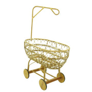 Cuna de mimbre con porta velo con ruedas de madera 103x57xh.44 - 78 cm