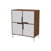 Wind Tower zapatero 4 compartimentos nogal blanco 90x45xh.90 cm