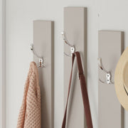 Muebles de entrada de tortora y nogal con espejo Ramda 137x35xh.154 cm