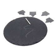 Plato redondo de pizarra con 4 platos cómicos cmø30h0,5