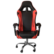 Silla de juego en oficina reclinable roja y negra 64x53x H123/133 cm