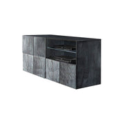 Base Mueble TV 1 puerta 1 cajón acabado óxido L.122 P.42 H.57 cm