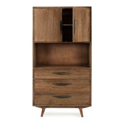 Vitrina vintage Sherman de 2 puertas y 3 cajones 96 x 40 x 180 h