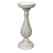Candelabro de madera blanca portavelas cmø11h28