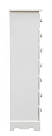 Cómoda de madera blanca de 7 cajones Blanc cm 29 x 23 x89